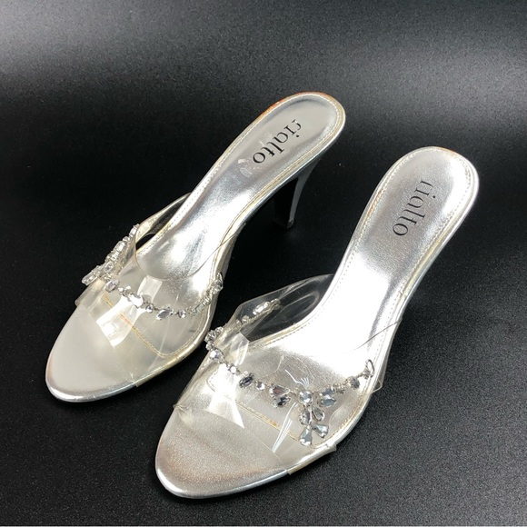 Rialto Onasis Women’s Clear Silver Heel Sandals Size 6M - Picture 7 of 10